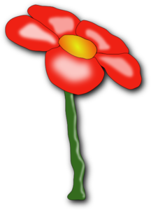Growing Red Flower Clip Art